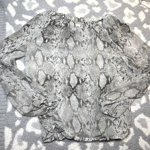 Sheer Snakeskin Blouse